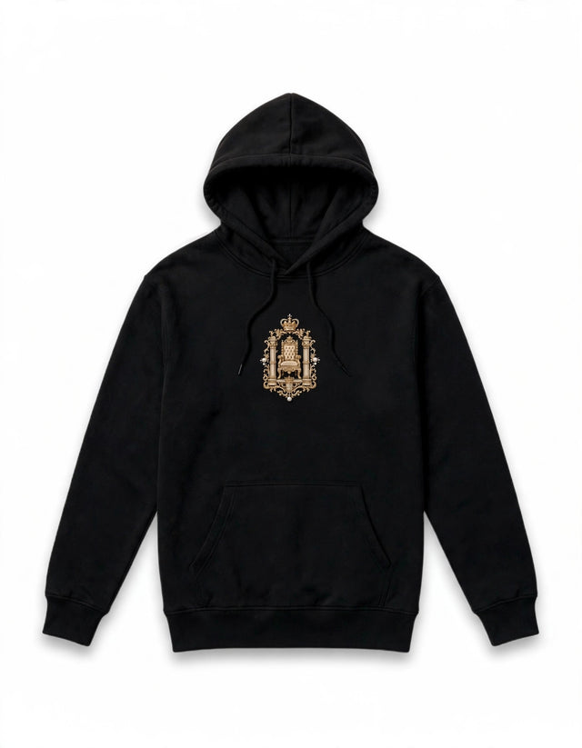 AKACHI Ivory Throne Hoodie — front view, luxury streetwear by AKACHILIFESTYLE