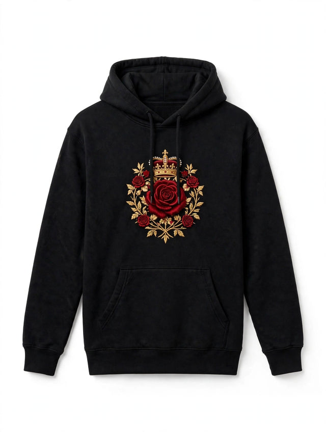 AKACHI Midnight Rose Hoodie — front view, luxury streetwear by AKACHILIFESTYLE