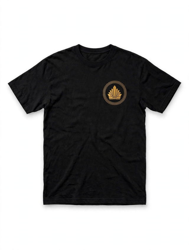 AKACHI Royal Crest Tee — front view, luxury streetwear by AKACHILIFESTYLE