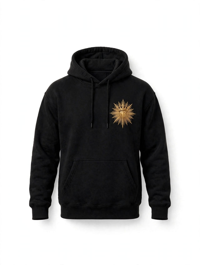 AKACHI Solar Crown Hoodie — front view, luxury streetwear by AKACHILIFESTYLE