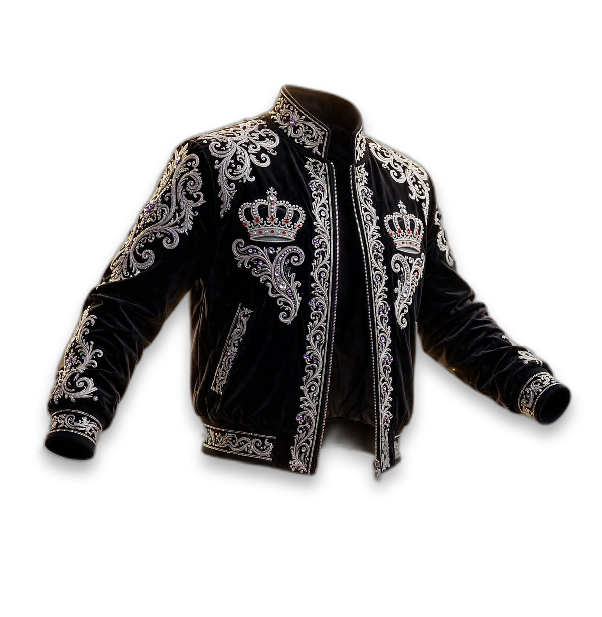 AKACHI Silver Baroque Crown Jacket