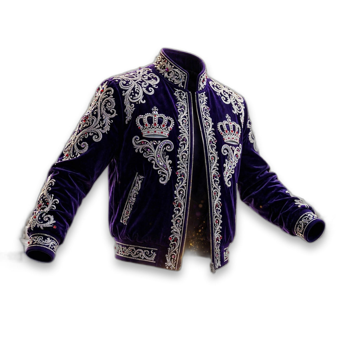 AKACHI Silver Baroque Crown Jacket – Royal Purple