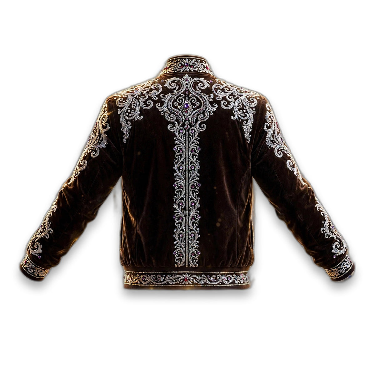 AKACHI Silver Baroque Crown Jacket – Espresso