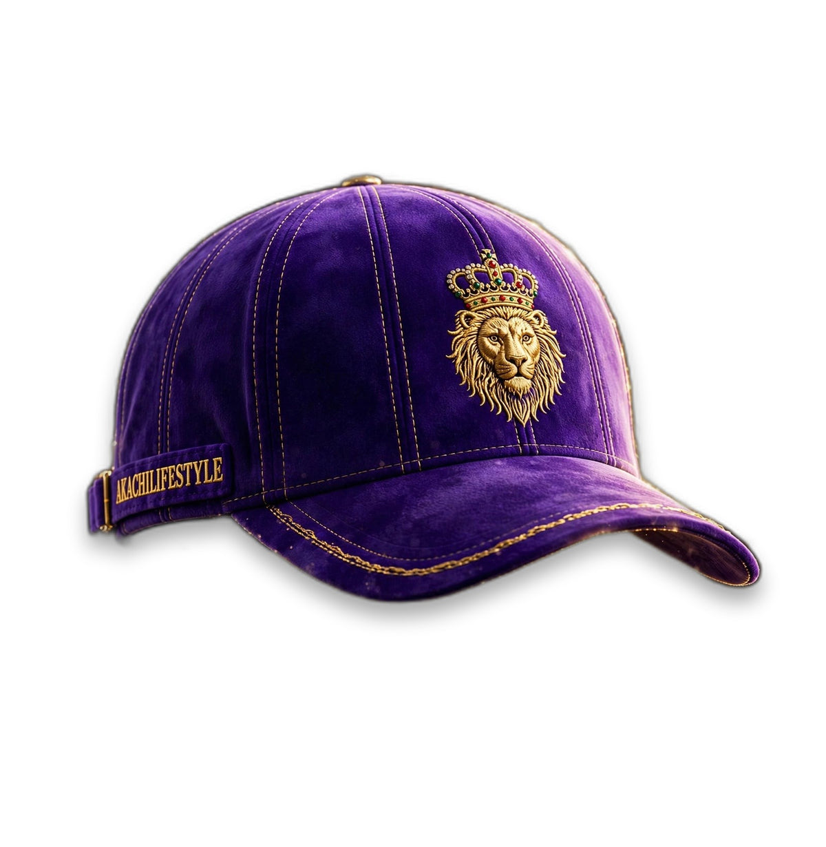 AKACHI Royal Purple Crowned Lion Cap