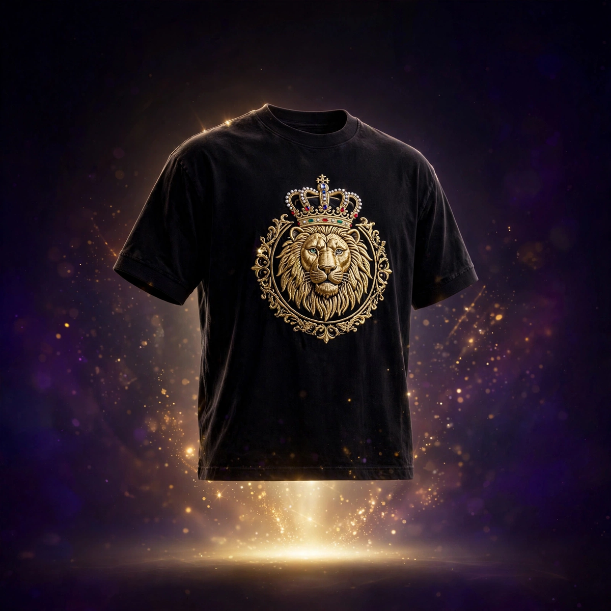 AKACHI Black Crowned Lion Tee – front