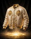 AKACHI Champagne Baroque Crown Bomber – front