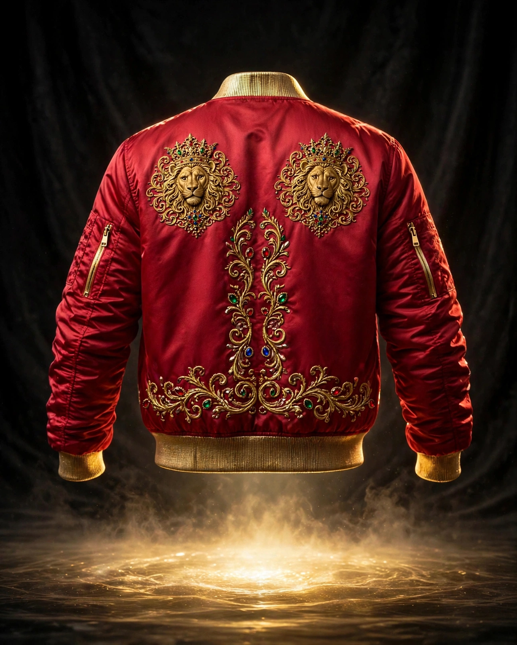 AKACHI Crimson Baroque Crown Bomber – back