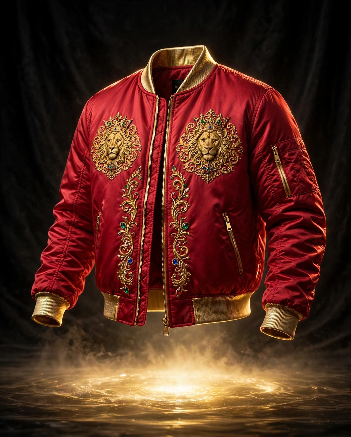 AKACHI Crimson Baroque Crown Bomber – front