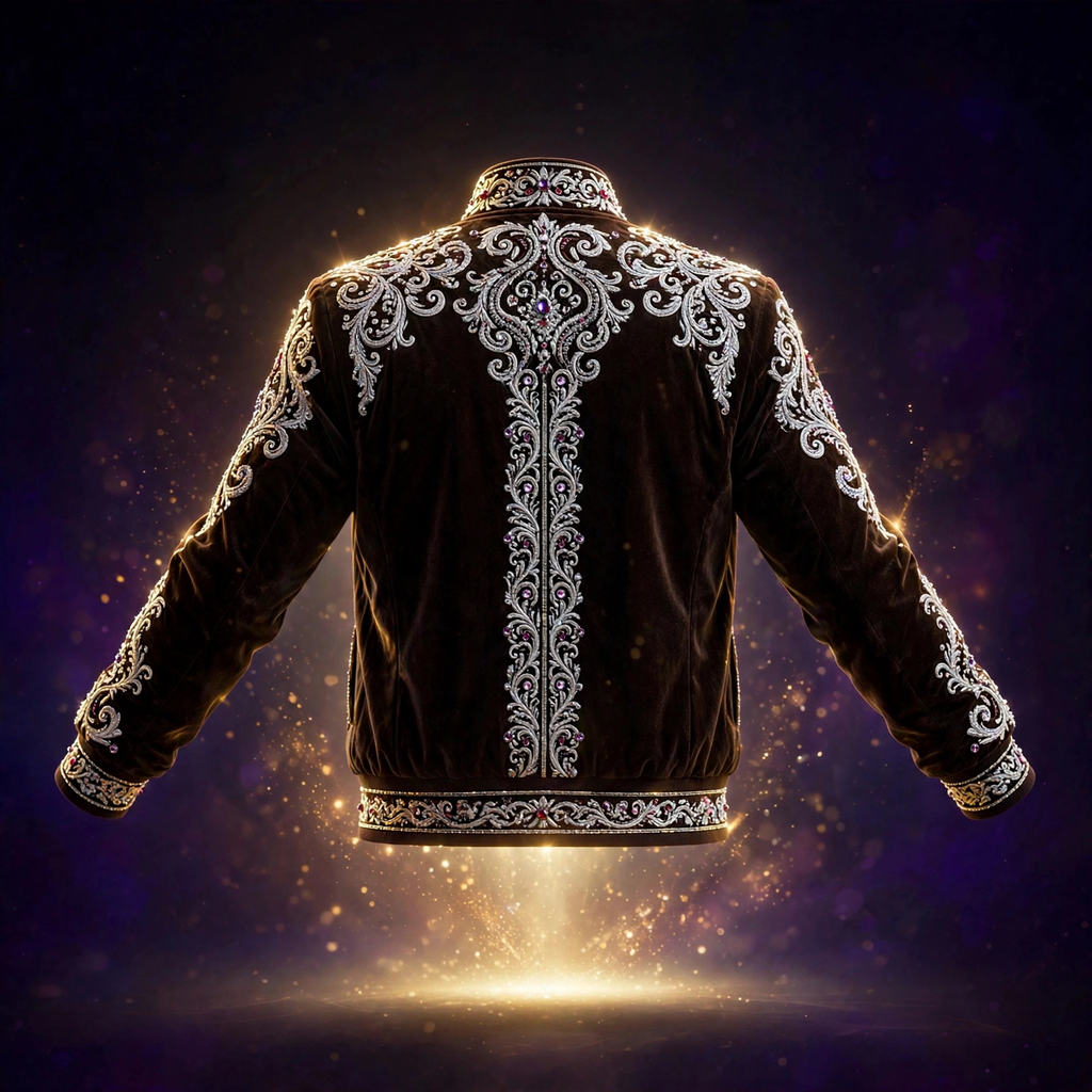 AKACHI Silver Baroque Crown Jacket – Espresso – back