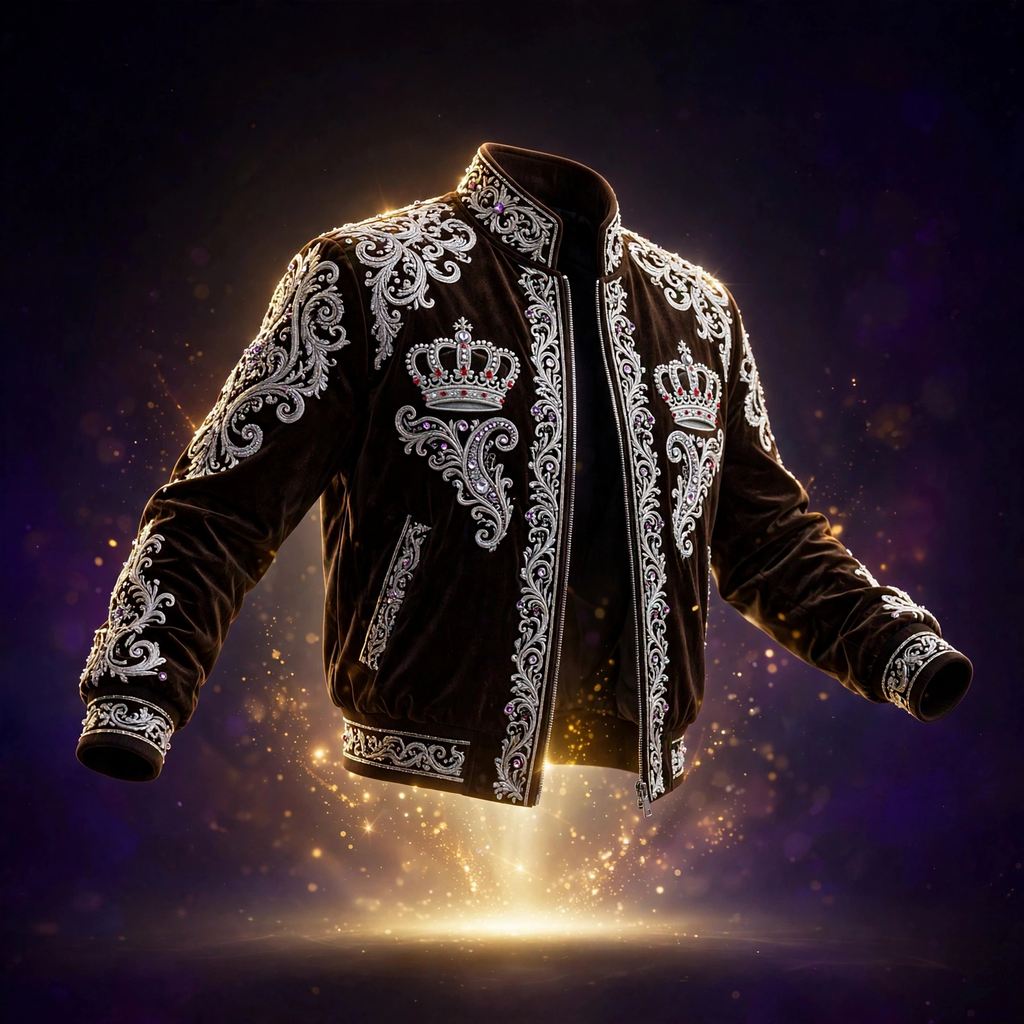 AKACHI Silver Baroque Crown Jacket – Espresso – front