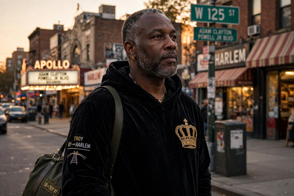 LEGACY 100 - Black Velvet Gold Crown Hoodie