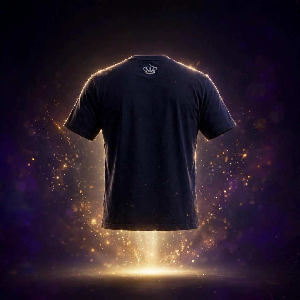 AKACHI Midnight Navy Silver Baroque Tee – back