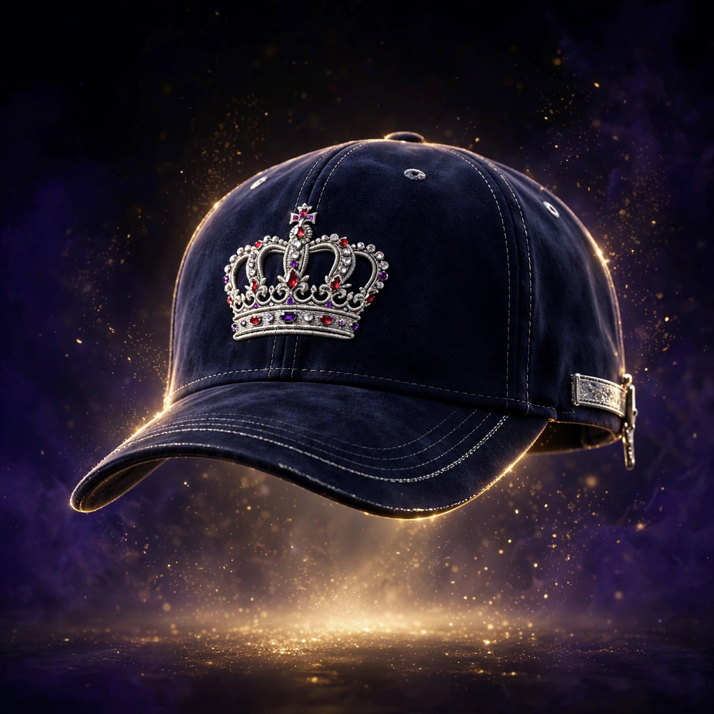 AKACHI Midnight Navy Silver Crown Cap – front