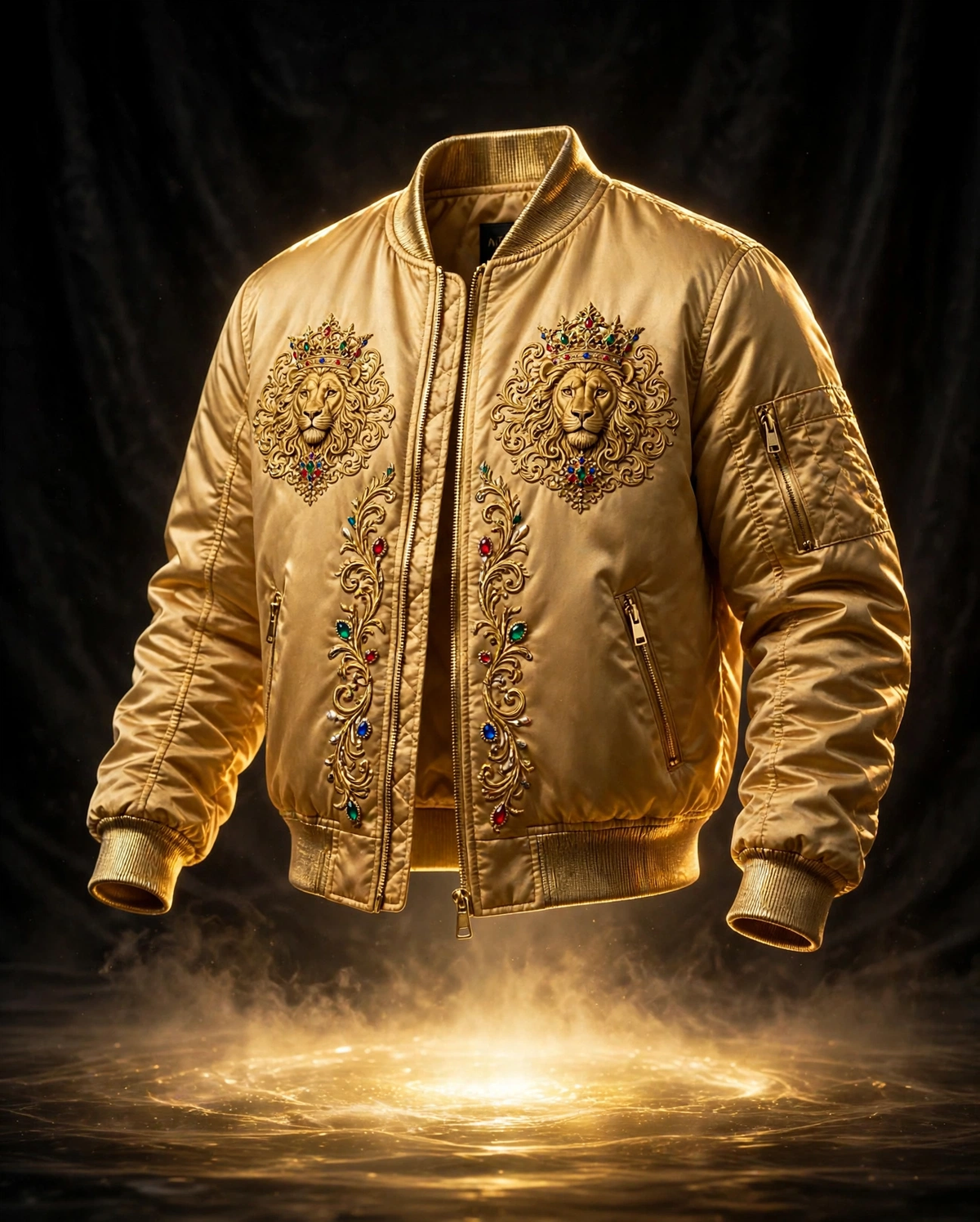 AKACHI Oshun Gold Baroque Crown Bomber – front