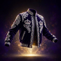 AKACHI Silver Baroque Crown Jacket – Royal Purple – front