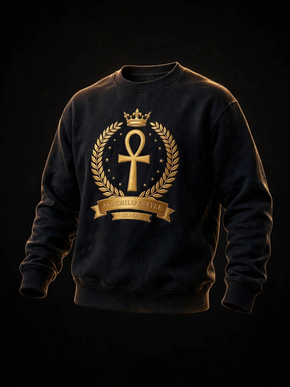 AKACHI Sovereign Ankh Sweater - luxury studio shot