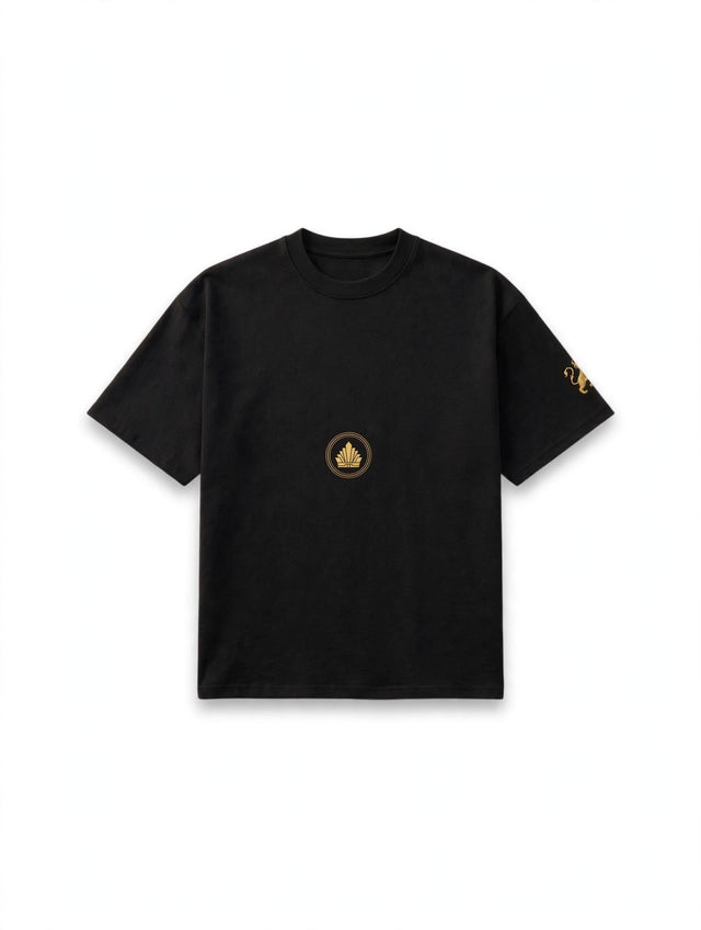 AKACHI The Royal Crest Tee — front view, luxury streetwear by AKACHILIFESTYLE