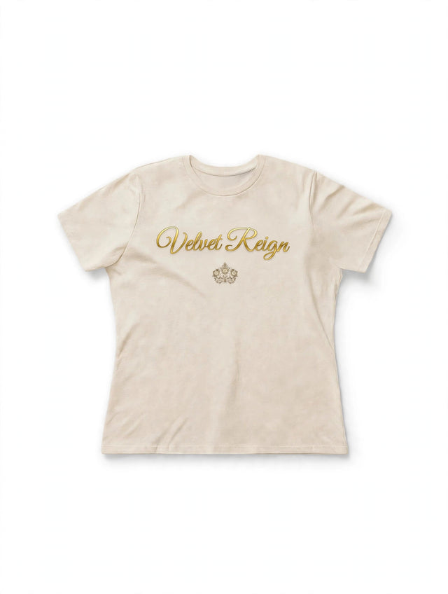 AKACHI Velvet Reign Tee — front view, luxury streetwear by AKACHILIFESTYLE