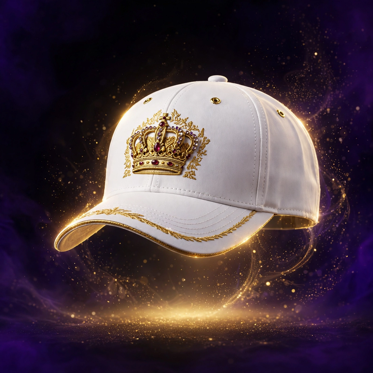 AKACHI White Royal Crown Cap – front